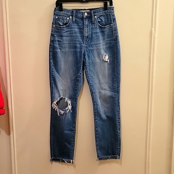 Madewell Denim - Madewell High Rise Slim Boy jean. Grunge Boho